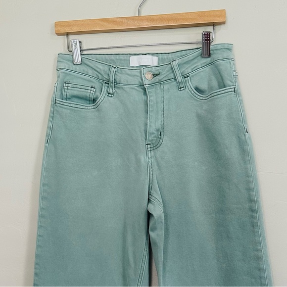 VERVET-Blue High Rise Ankle Wide Leg Jeans Sz 29 Light Green Chic - Picture 6 of 10